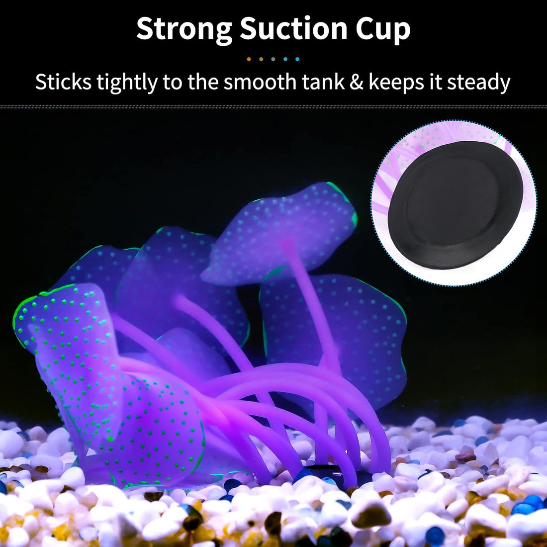 Uniclife Silicone Coral Plant Decorations Glowing Artificial Ornament