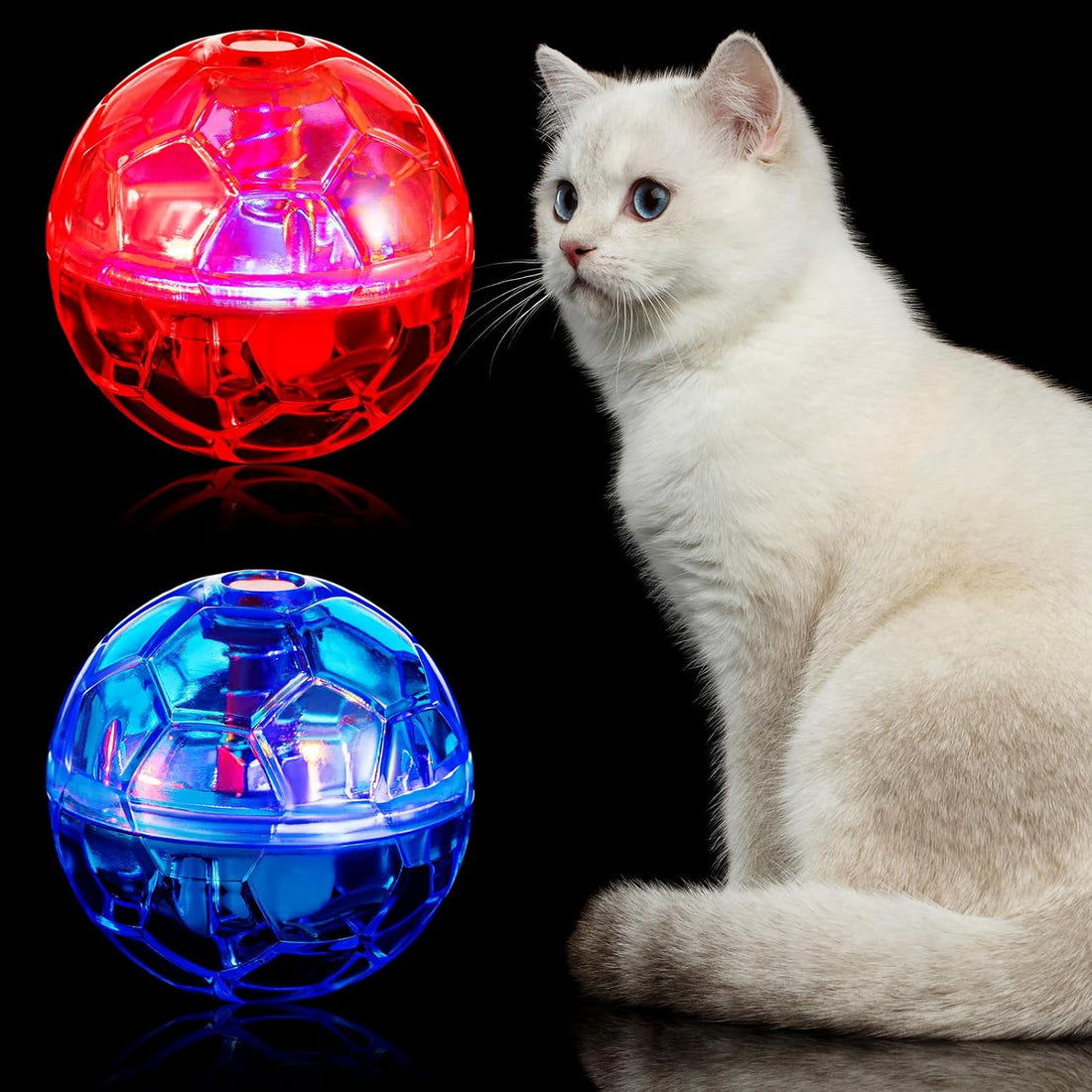 Sratte 6 Pcs Cat Ball Ghost Hunting Light up Toy
