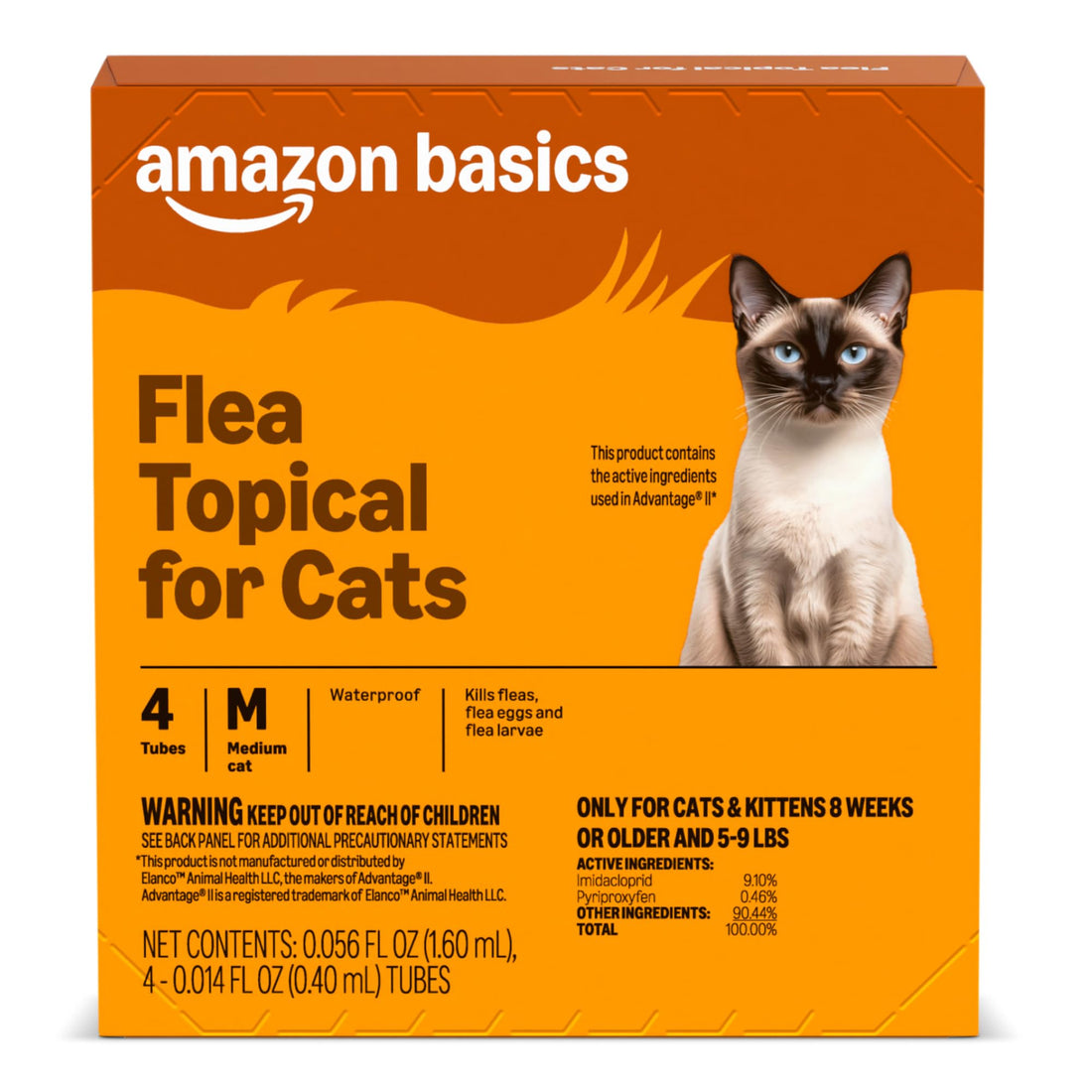 Topical Flea Treatment for Medium Cats, 4 Count, Packaging May Vary
