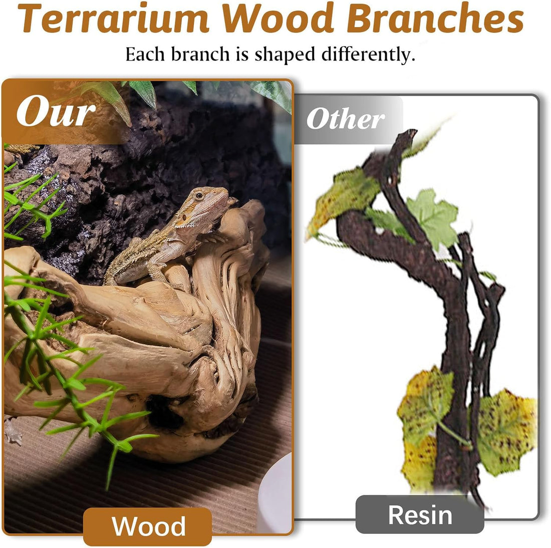 Snake Climbing Branch Wood Enclosure Decor Terrarium Logs