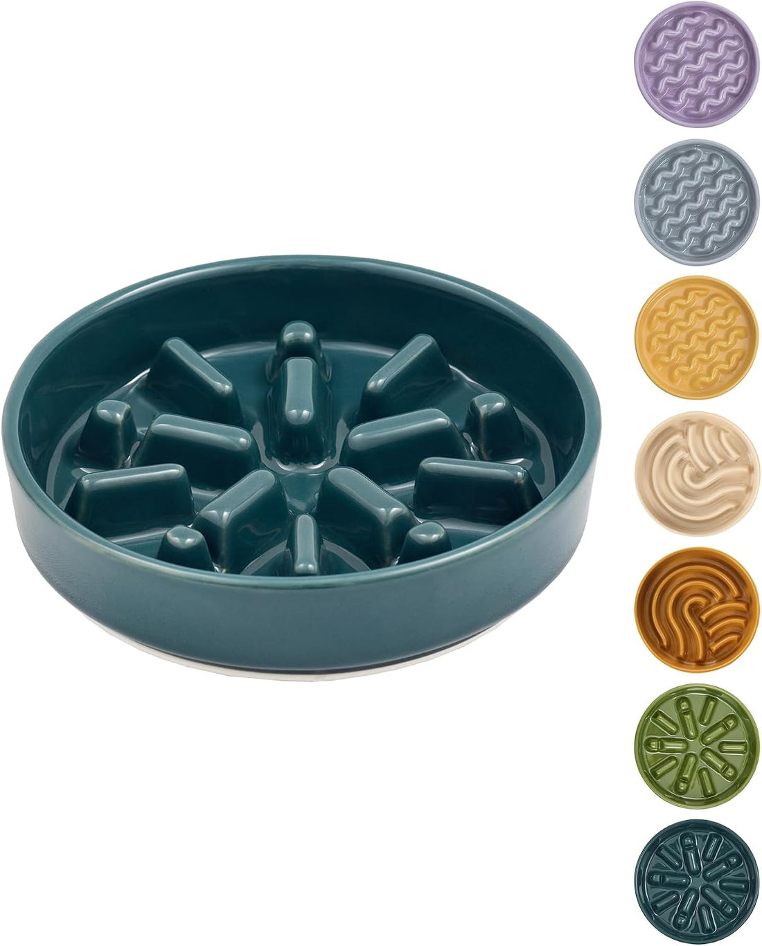Ceramic Slow Feeder Dog Bowl, Apricot