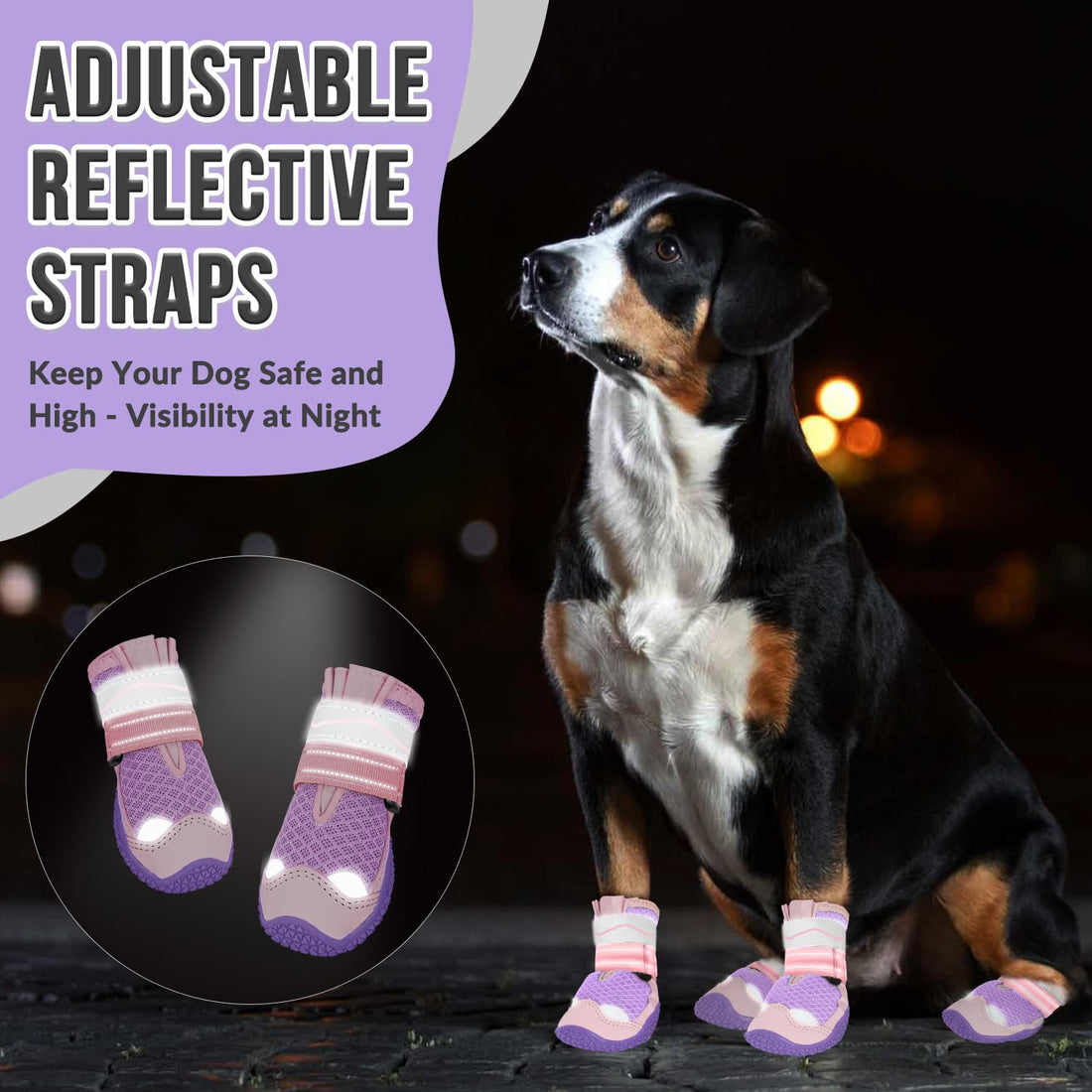 SlowTon Dog Shoes for Large Small Medium Dogs - Breathable Dog Boots