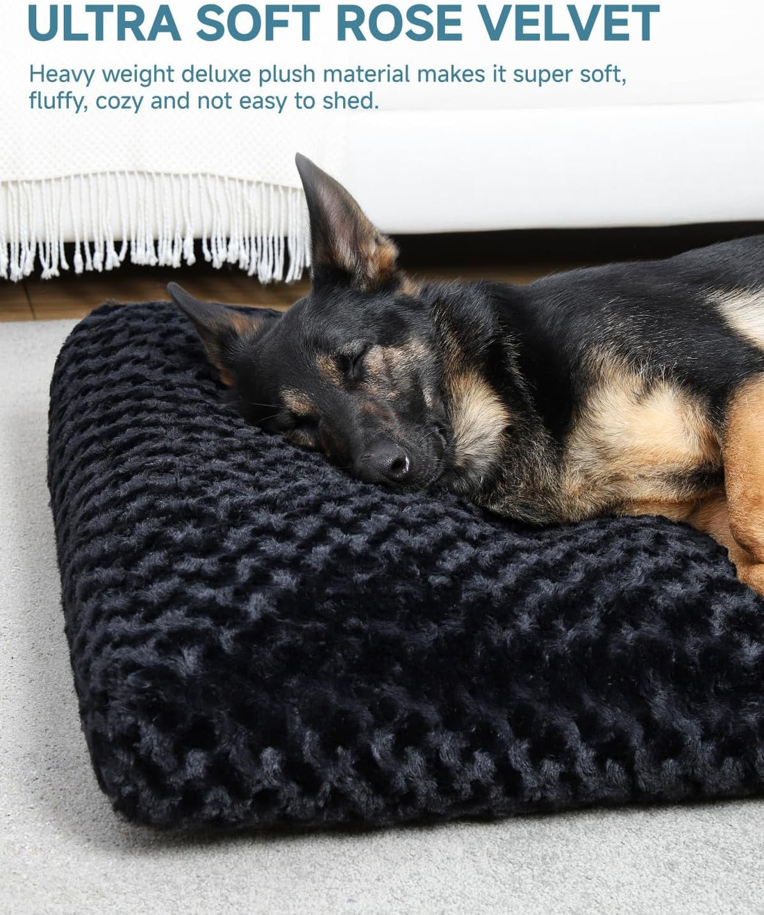 KSIIA Washable Dog Bed Medium Size Dog Crate Bed Plush Pet Mat