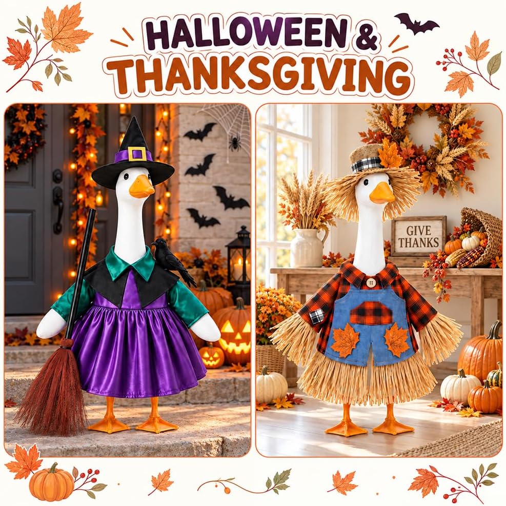 8 Set Holiday Porch Goose Outfits All Seasons Clothes for 23 Inch
