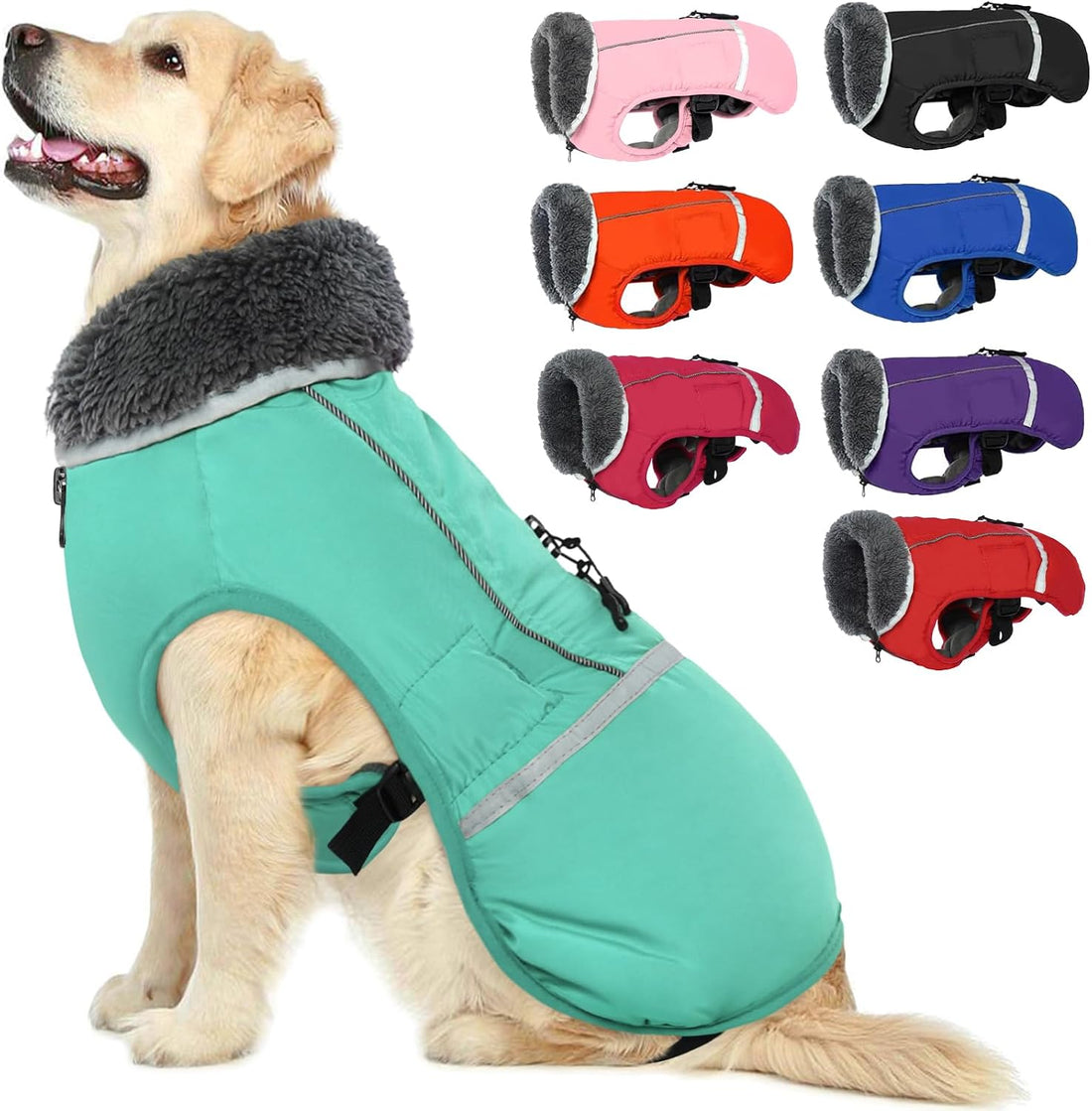 QBLEEV Warm Dog Coat, Reflective Dog Jacket