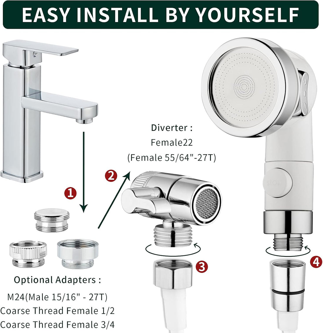 ZCONIEY Sink Faucet Sprayer Attachment