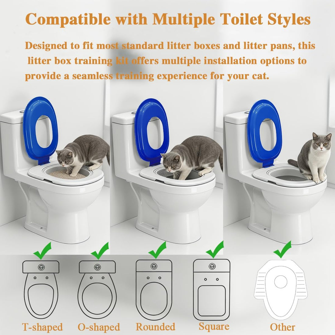 Cat Toilet Trainer Kit with Litter Scoop,5 Movable Parts