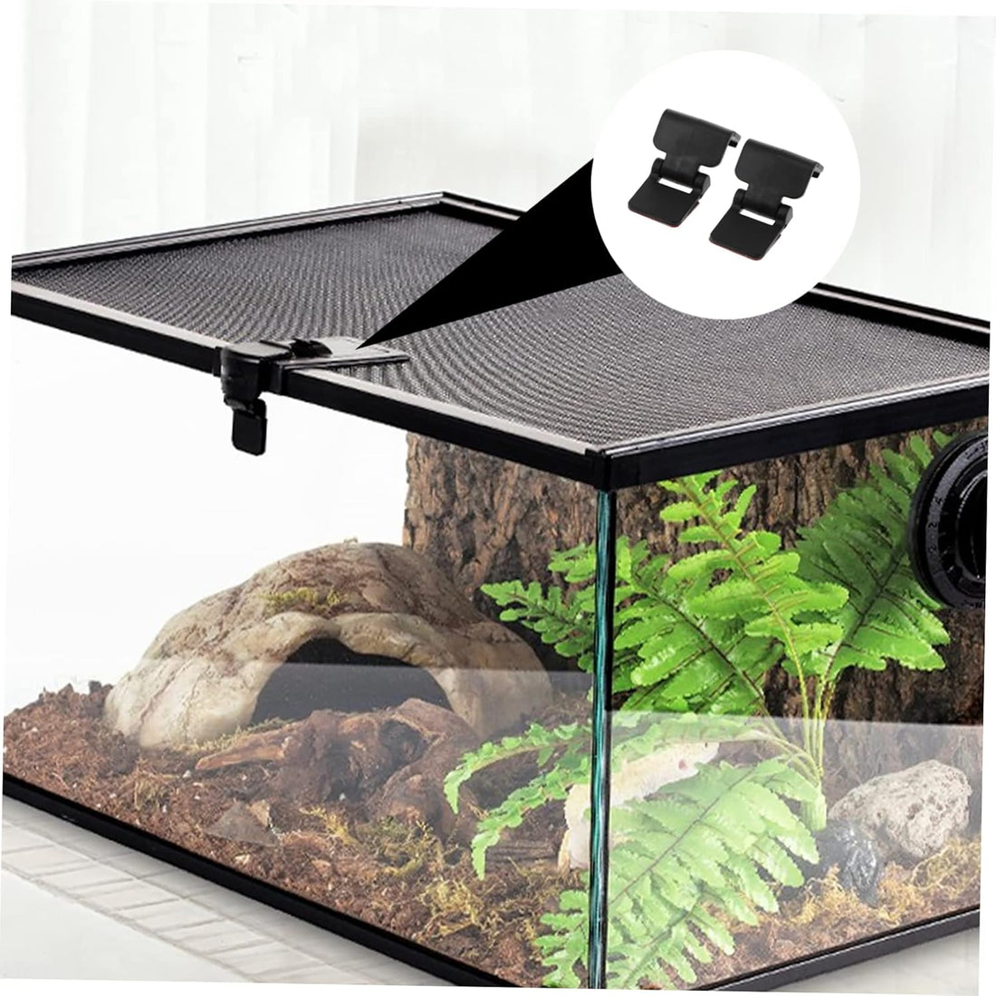 4Pcs Turtle Terrarium Buckle Anti-Escape Lock Reptile Feeding Tank