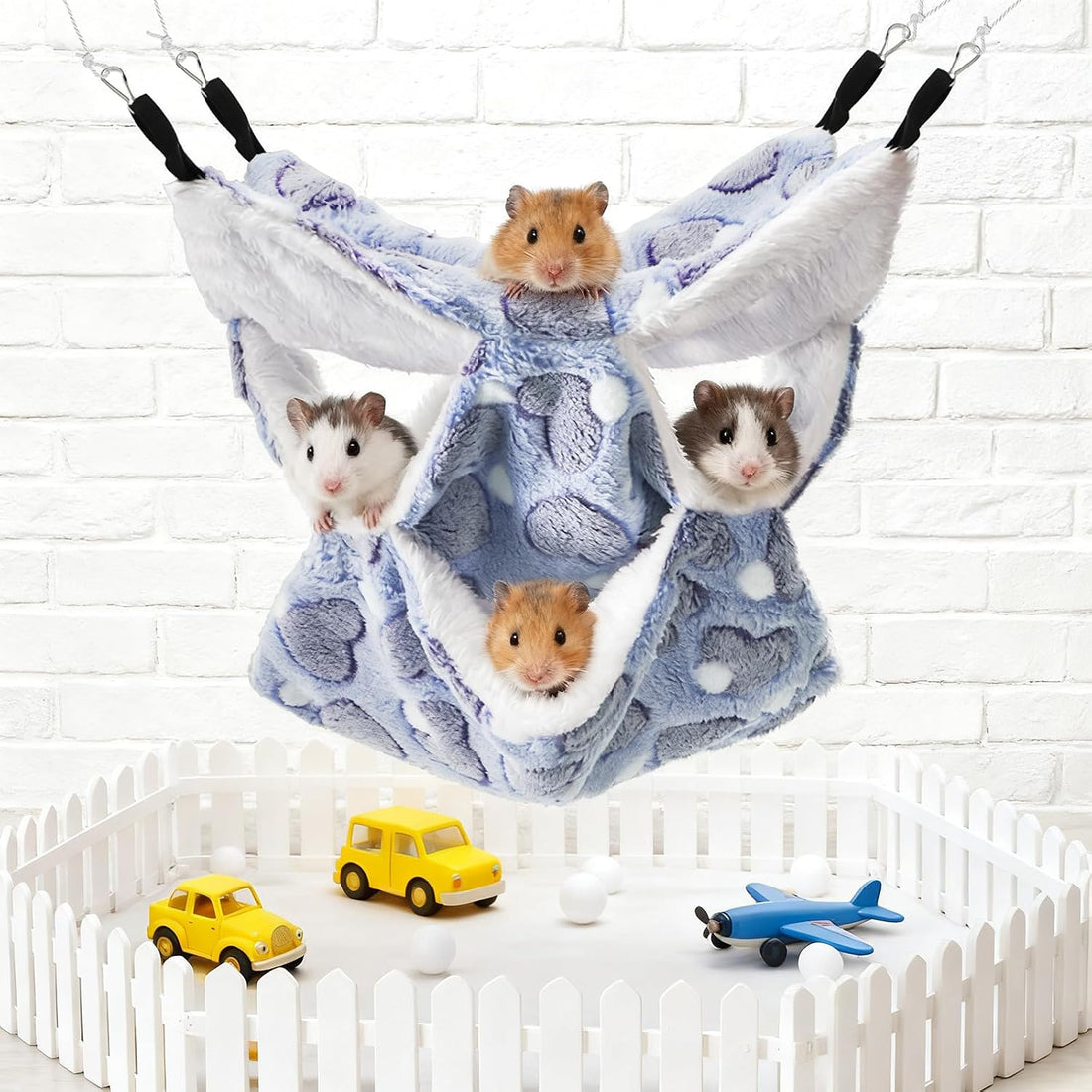 Covzoe 6 Pieces Rat Hammocks for Cage, 3 Layer Guinea Pig Hideout Bed