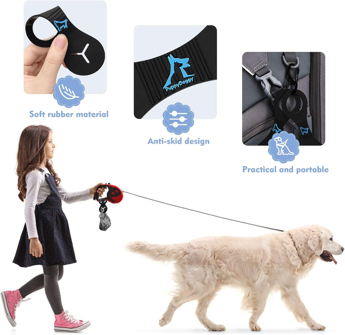 PuppyDoggy Dog Poop Bag Holder for Leash Waste Bag Carrier Dog Poop