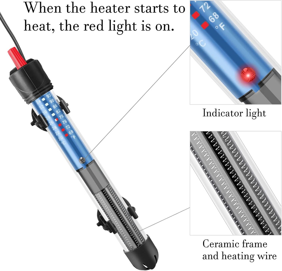 Hitop 25W/50W/100W/300W Adjustable Aquarium Heater