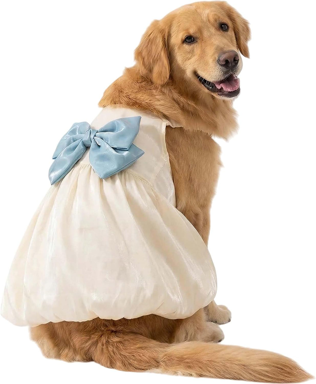 FLAdorepet White Large Dog Princess Dress Christmas Outfit Costume,6XL