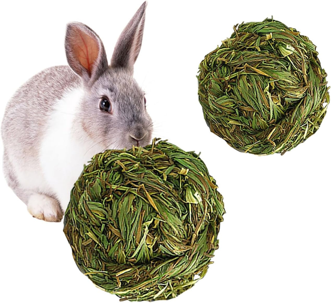 PINVNBY Hay Balls for Rabbits,4 PCS 100% Natural Timothy Hay Bunny