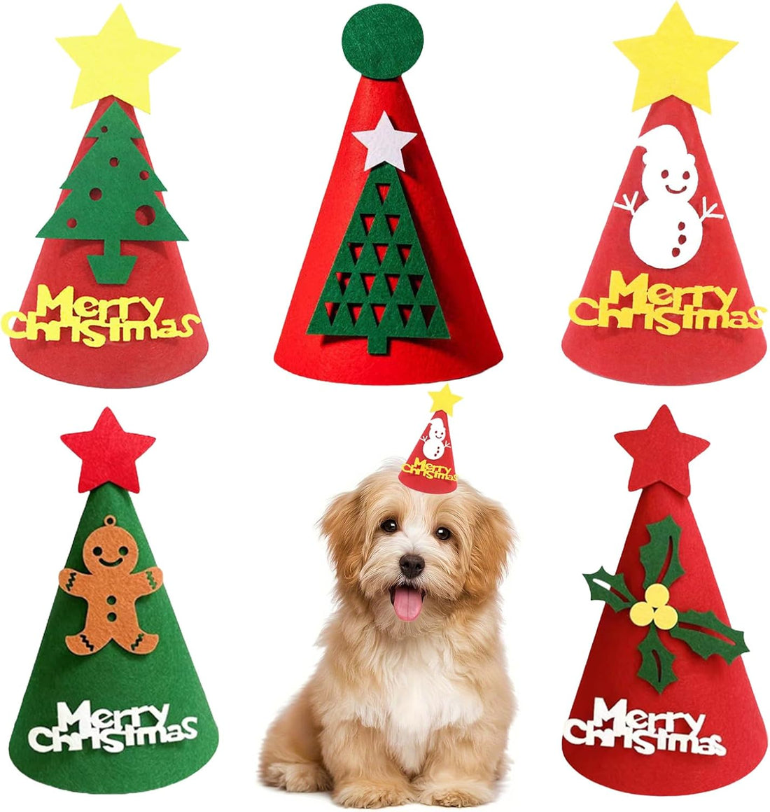 10 Pcs Dog Birthday Hat Set for Small Medium Dogs Cat Puppies