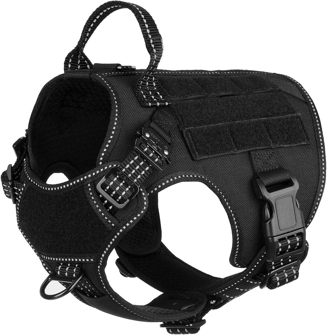 ICEFANG Tactical Dog Harness for Large Dogs,Reflective No Pull Dog