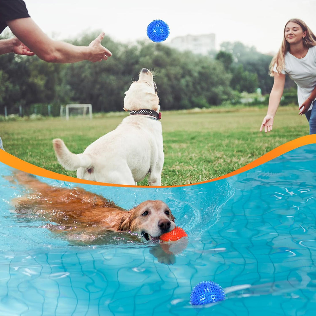 petizer 6 Pack 2.5” Squeaky Dog Toy Balls, Floating Dogs Pool Balls