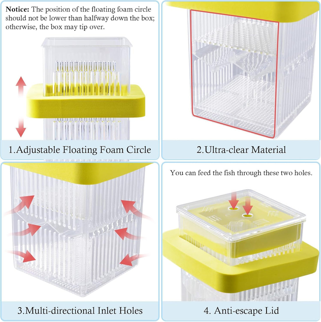 Floating Aquarium Breeding Box with Hatchery Box and Isolation Box