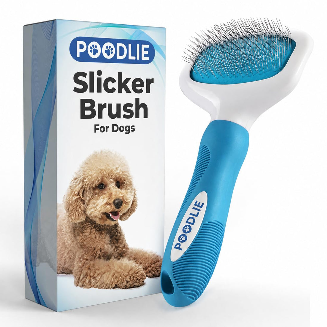 Poodle Pet Slicker Brush - For Dogs, Cats, and Rabbits