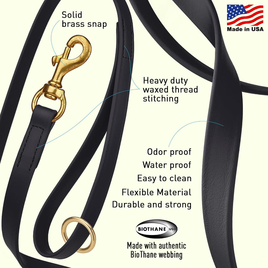 Viper Biothane K9 Working Dog Leash Waterproof Lead for Tracking