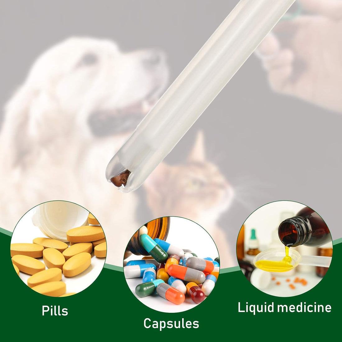 Patelai 4 Pieces Pet Pill/Tablet Syringe with Safety Tip Small Animal