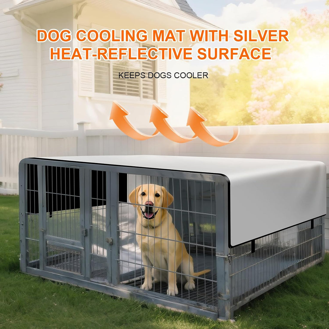 Dog Playpen Cover for 24" High 8-Panel Silvered Oxford,Playpen Not