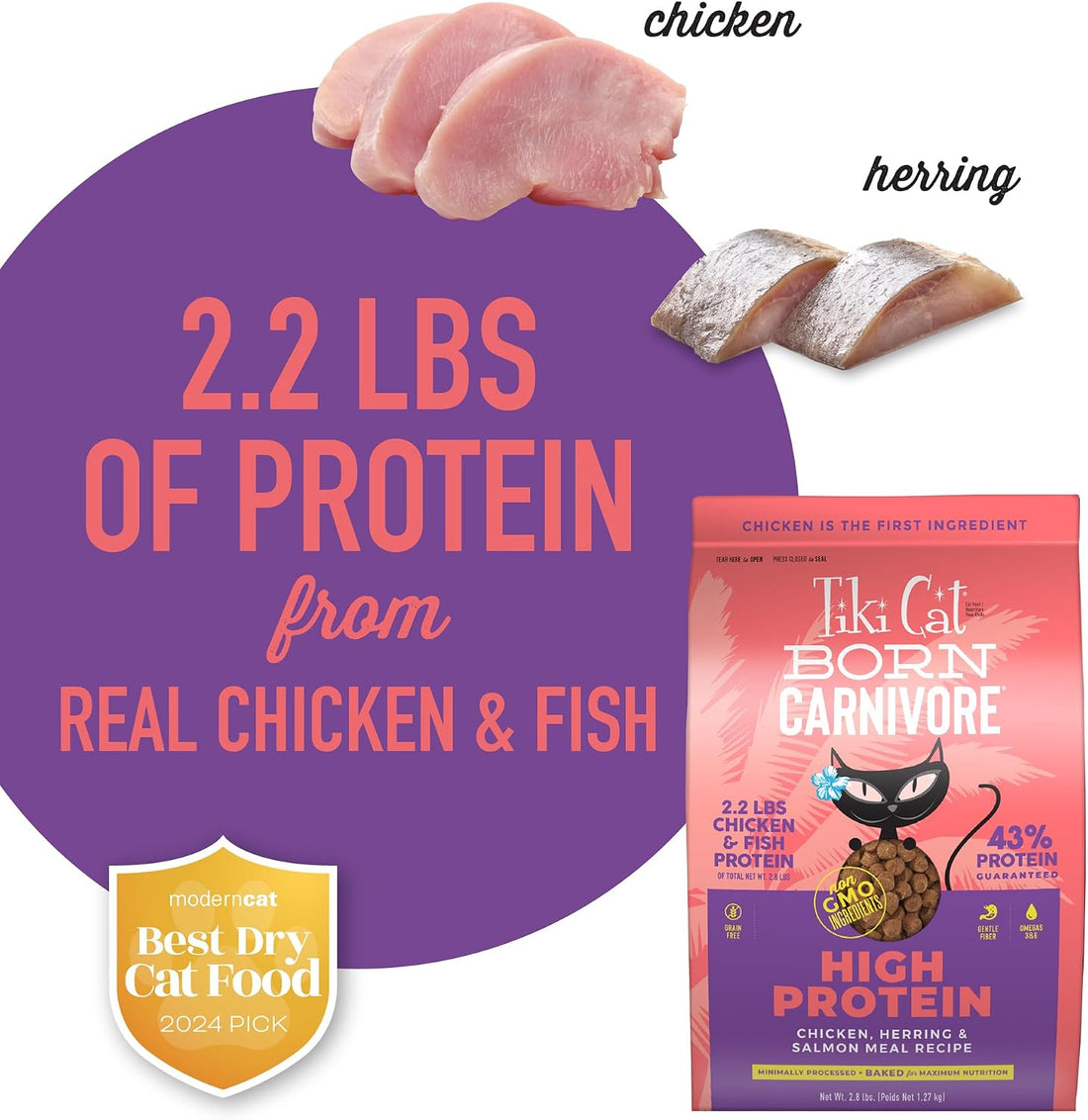 Tiki Cat Born Carnivore High Protein Dry Cat Food, Chicken