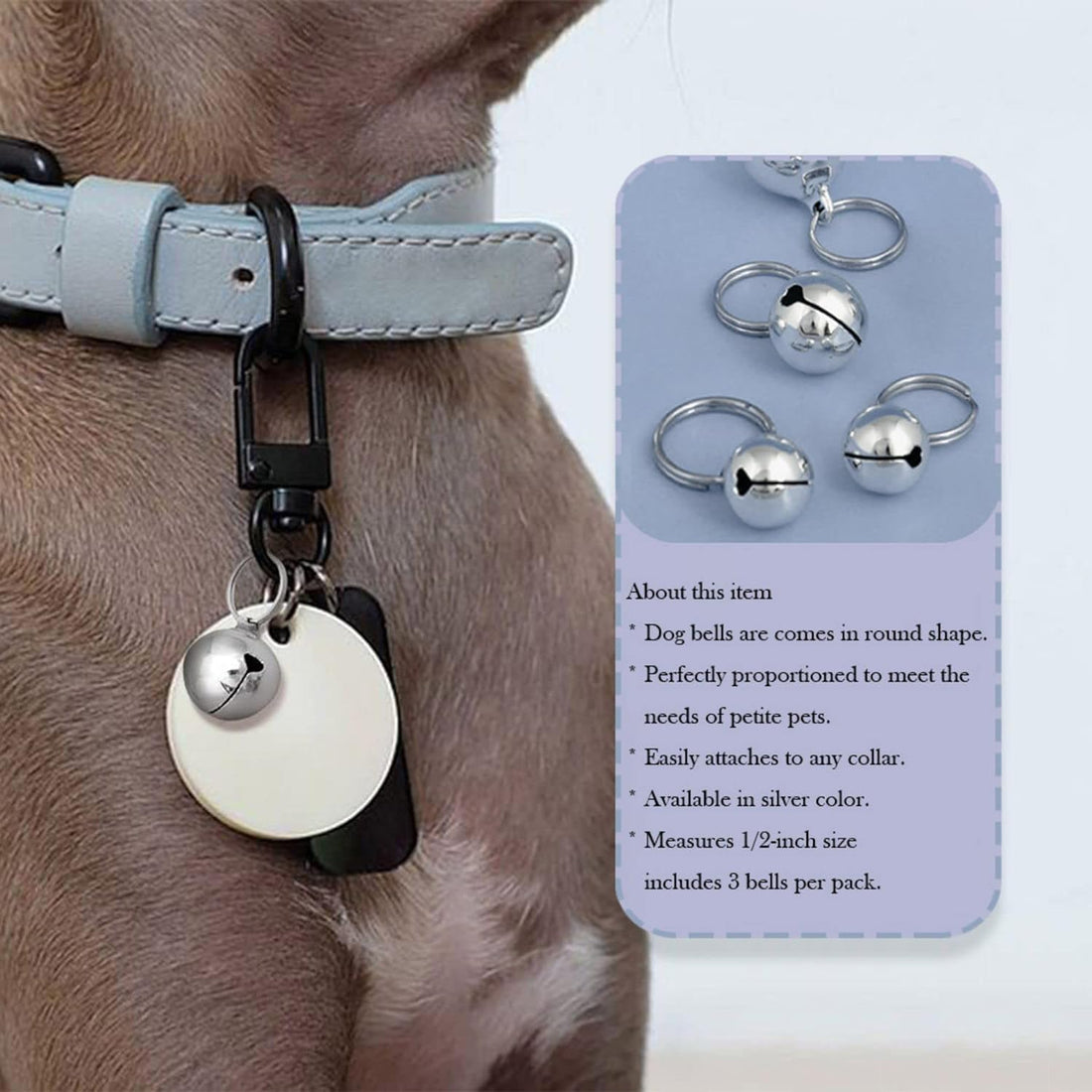 SKYPIA Round Dog Bells Dog Charm Bells Pet Pendant