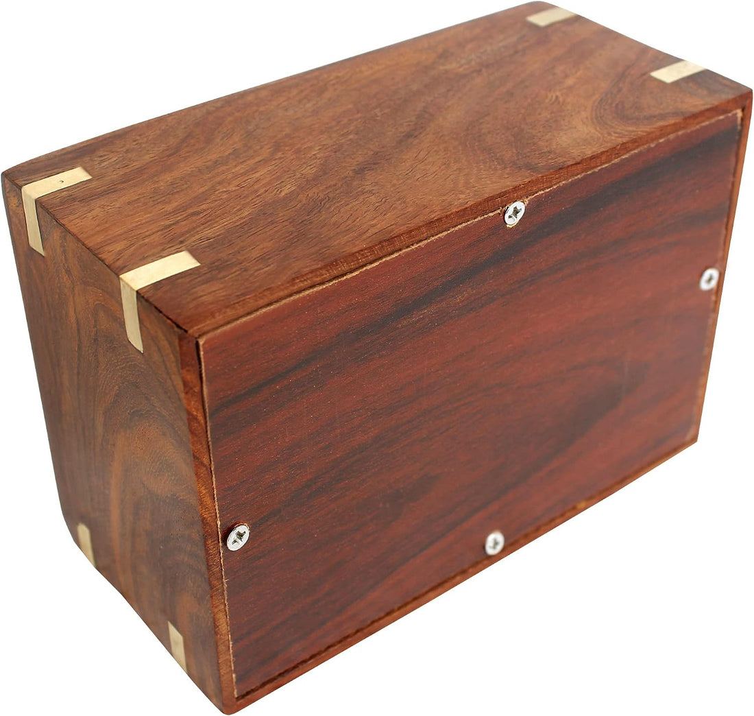 IBLAY Sheesham Wood Pet Urn Box for Dogs & Cats