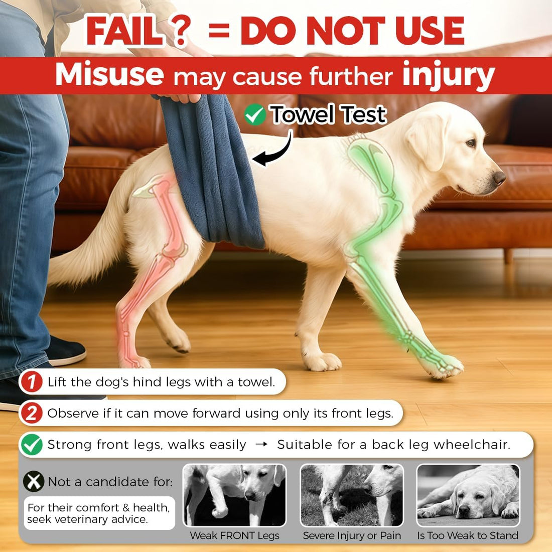 2025 Upgraded Dog Wheelchair for Back Legs Small Wheelchair for Dogs