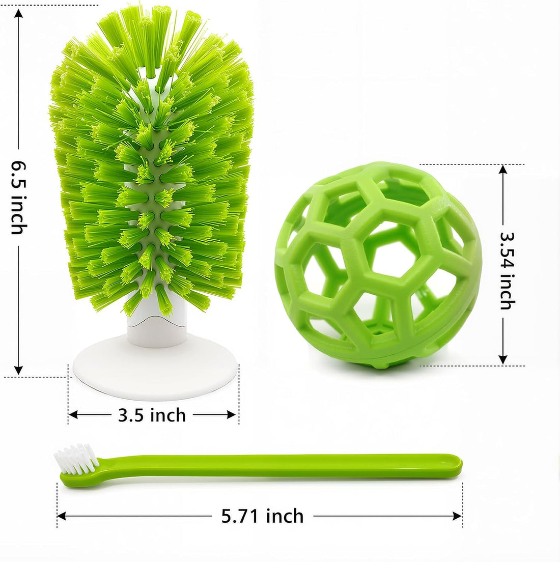 3-Piece Turtle Shell Brush & Feeder Ball Set