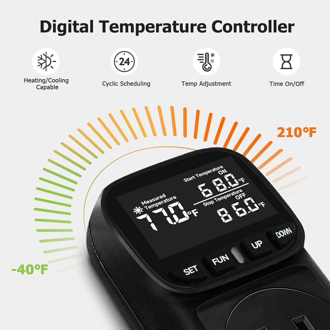 Reptile Thermostat Temperature Controller Digital Timer Outlet Plug