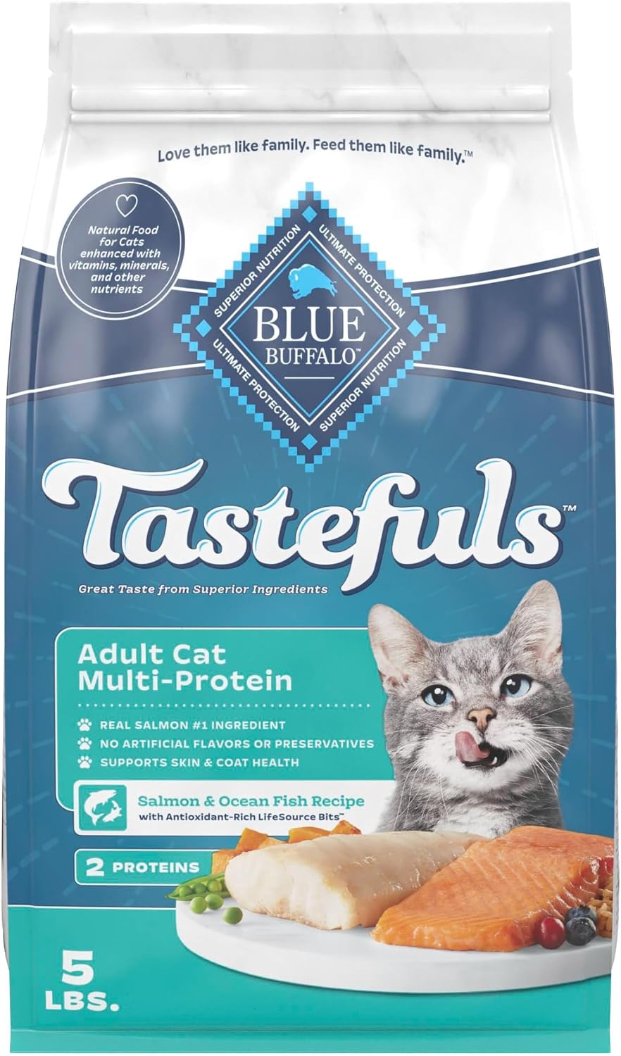 Blue Buffalo Tastefuls Salmon & Ocean Fish Multi-Protein Dry Cat Food
