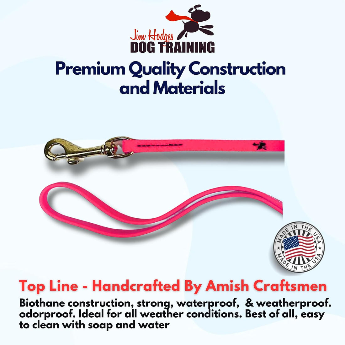 Biothane Long Line, Made in USA, 20ft x 3/8"