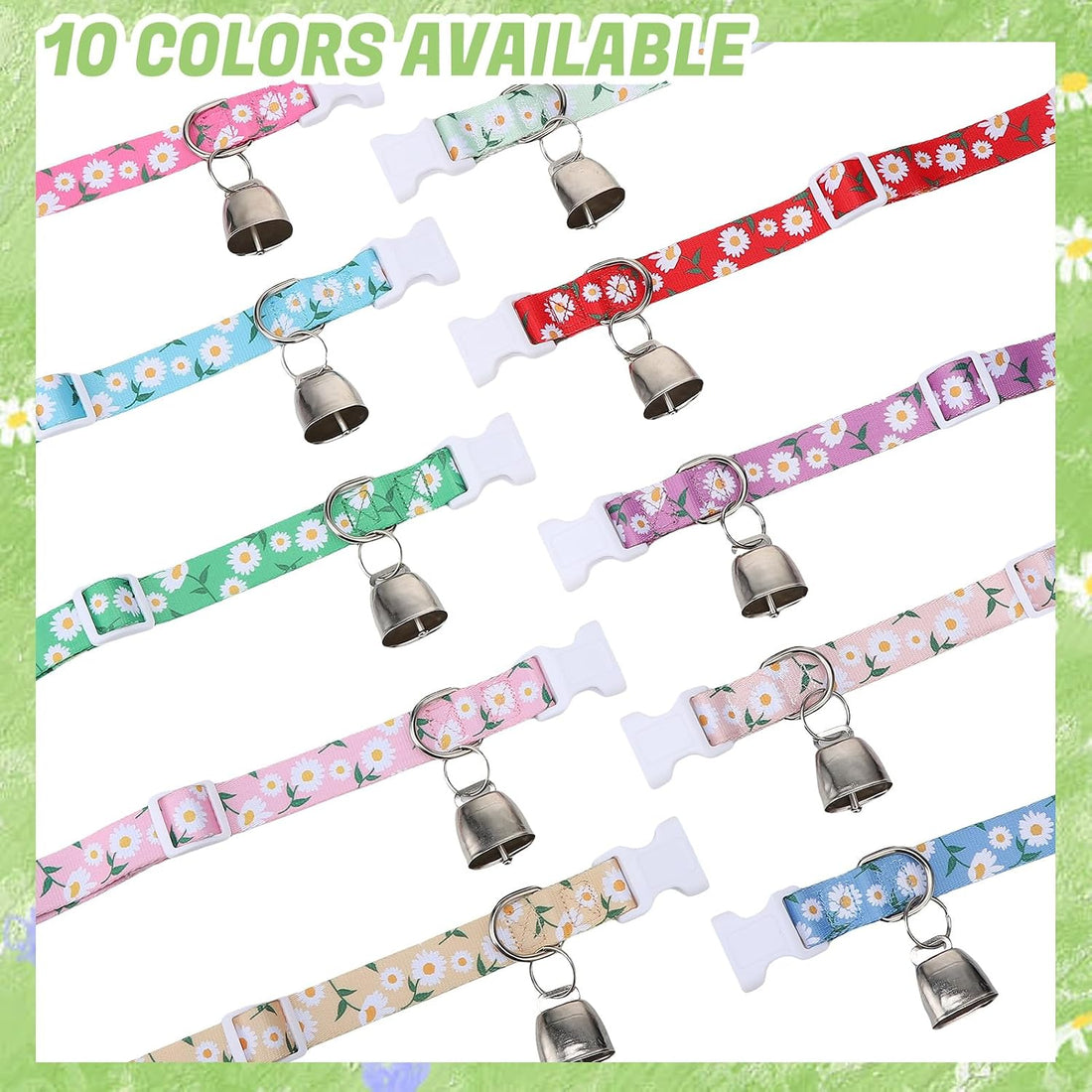 10 Pack Floral Goat Collars Adjustable Grazing Collar with Copper