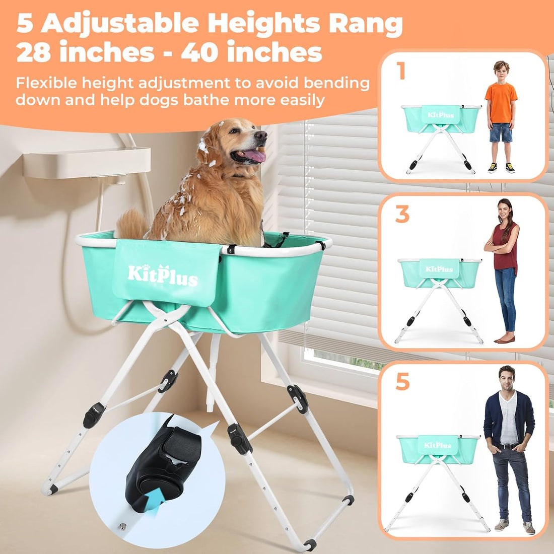 KITPLUS Portable Dog Bathtub