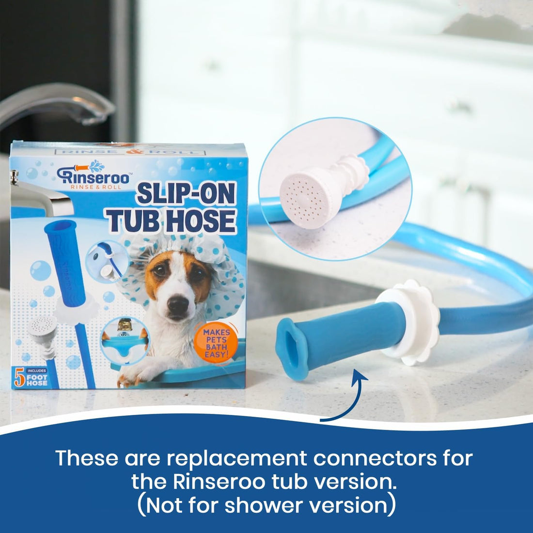 Replacement Hose Connectors for Rinseroo TUB Faucet & Sprayer, 2 Pack
