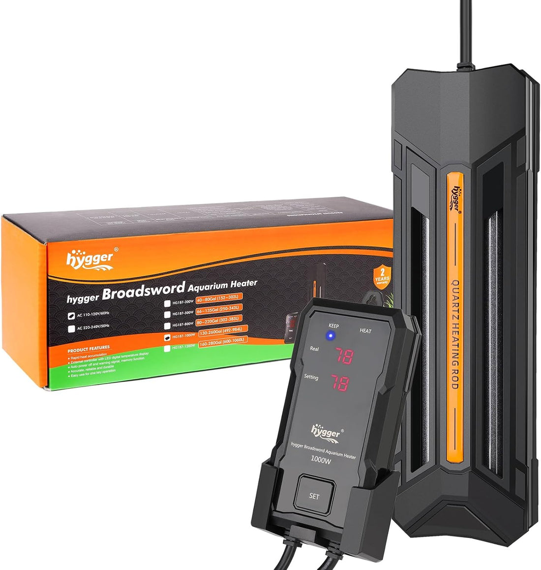 hygger 300W Aquarium Heater with Controller