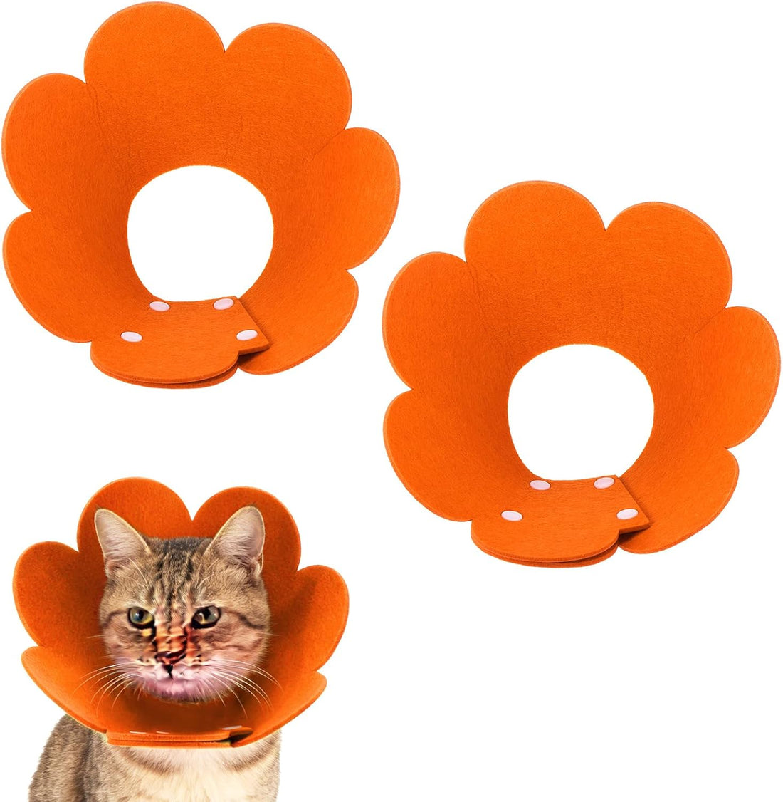 Cat Recovery Collar Cute Flower 2Pcs, L 10.2-12.2"