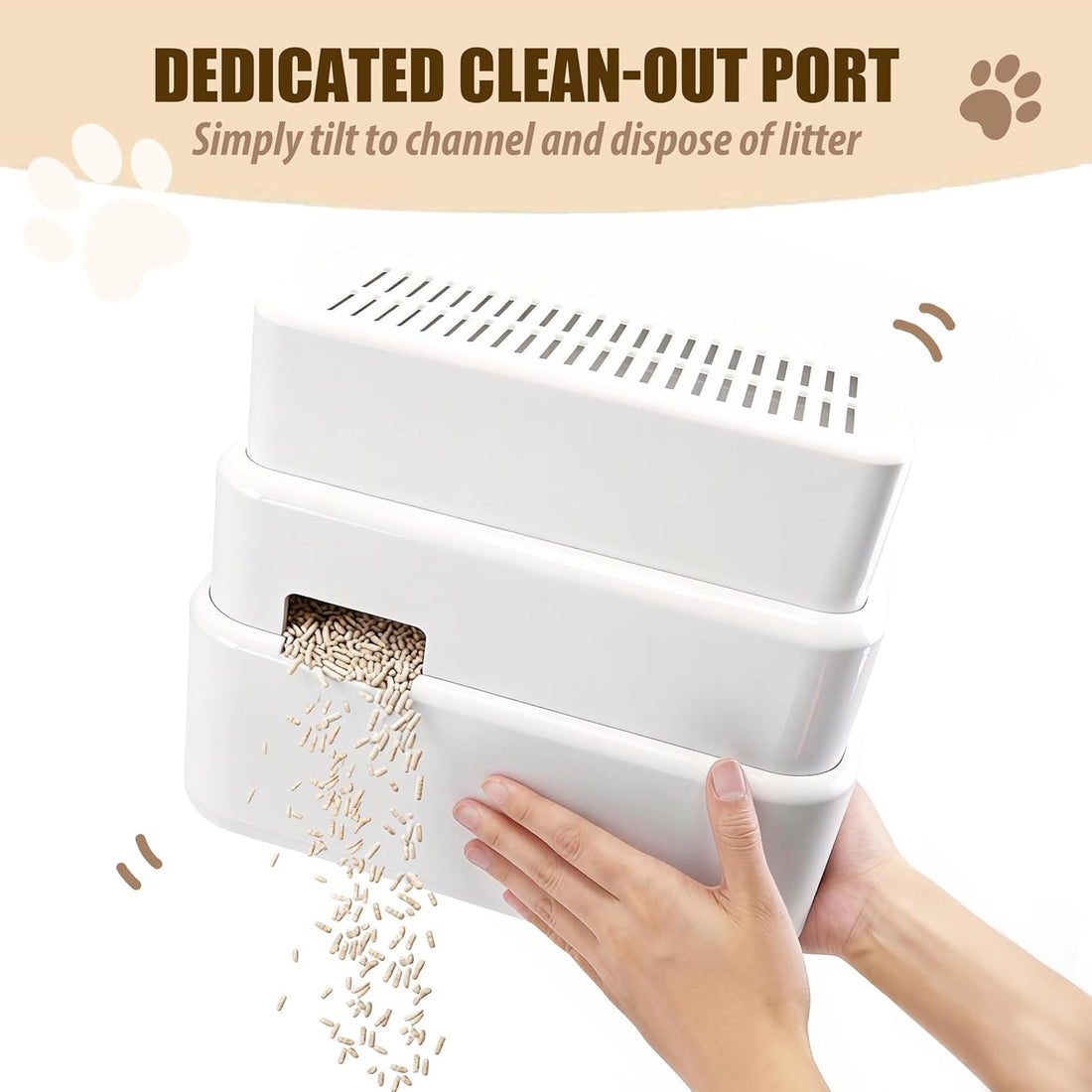 3 Steps Cat Litter Box Step with Cleaning Brush for Automatic Litter