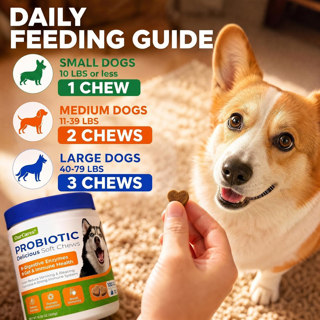 Probiotics for Dogs – Probiotic Chews with 4.8 Billion CFU