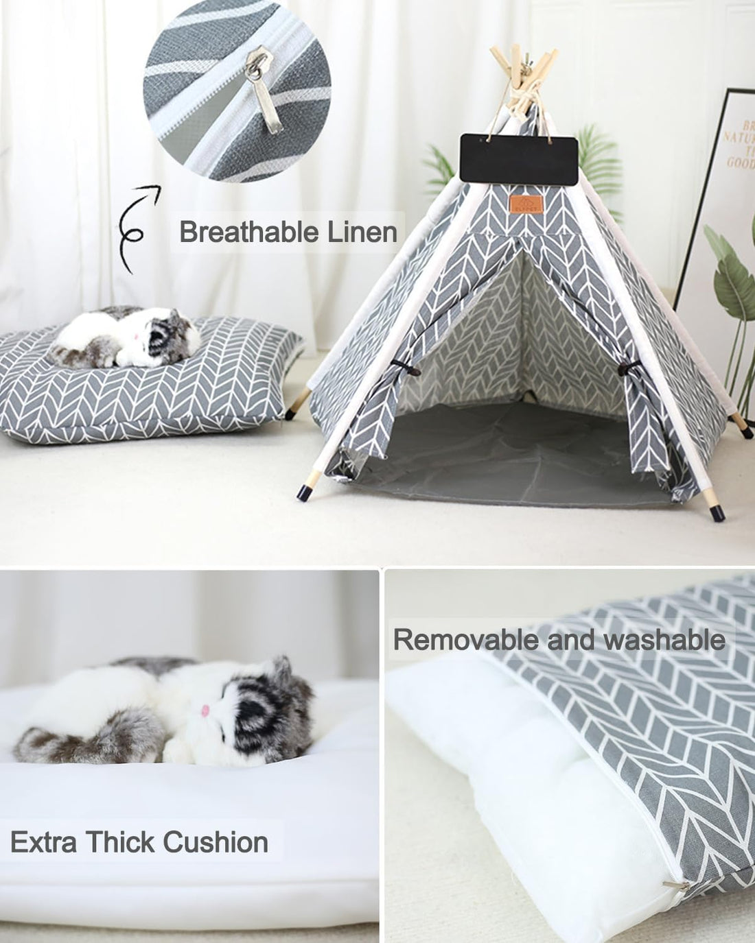 OAOAPLOS® Cat Tent and Dog Tent Bed Teepee