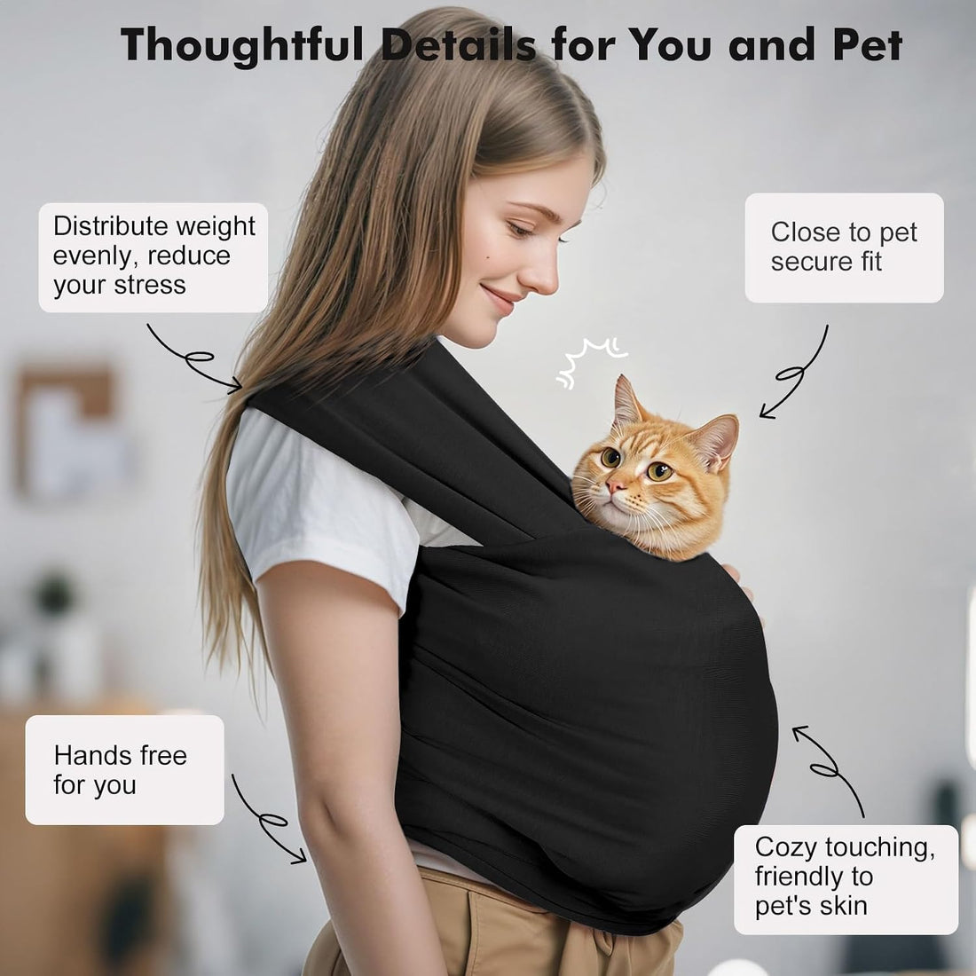 Pawaboo Pet Sling Carrier for Small Dogs and Cats