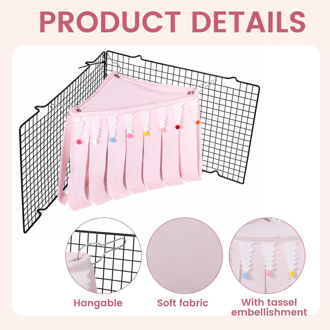 Guinea Pig Curtain, Hide Corner Cage Hammock Shelter, 1Pc