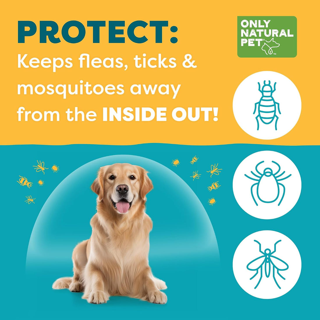 Only Natural Pet EasyDefense Barrier Bites Flea Tick Chews for Dogs