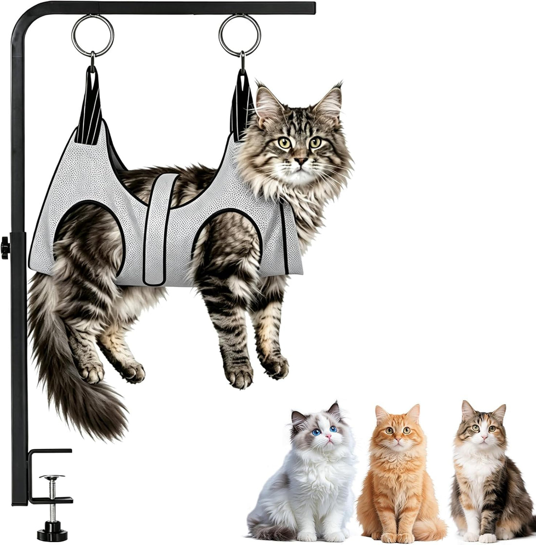 Cat Grooming Hammock with Stand