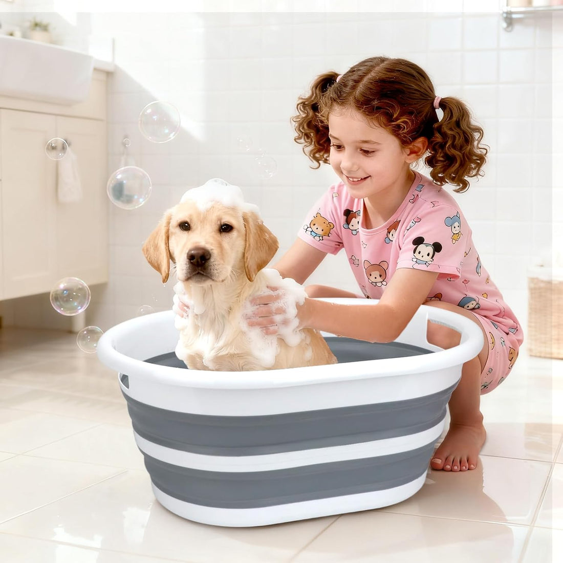 ddLUCK Multi-Functional Collapsible Pet Bathtub