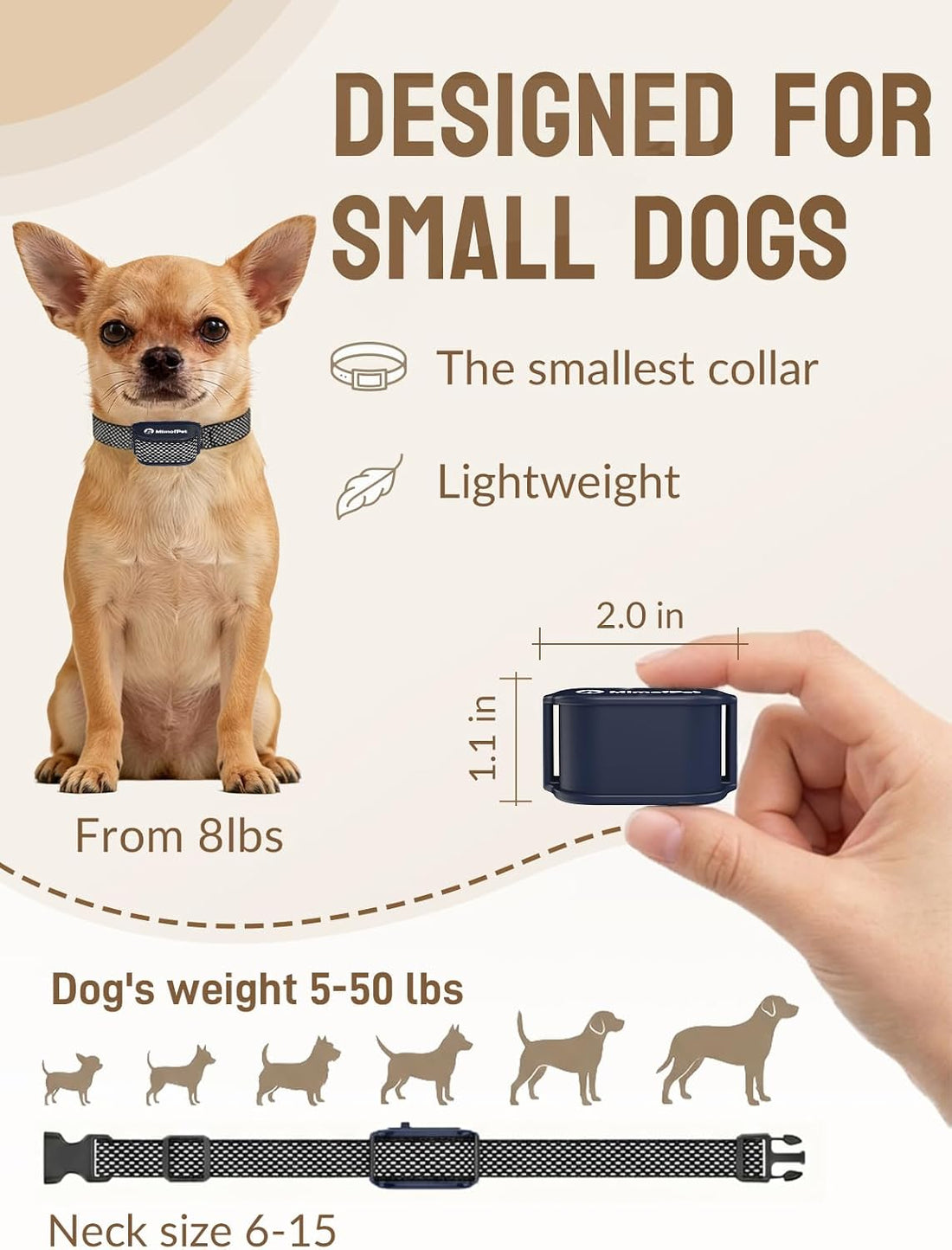 MIMOFPET Wireless Dog Fence for Small Dogs- Up to 3500ft Adjustable