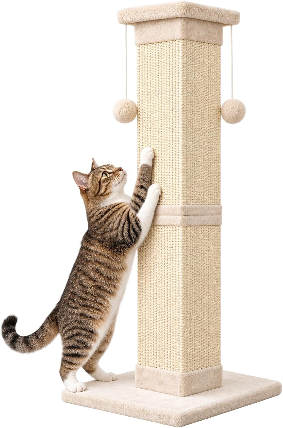 SOCATER Cat Scratching Post 33 Inch Nature Sisal Cat Scratch Post