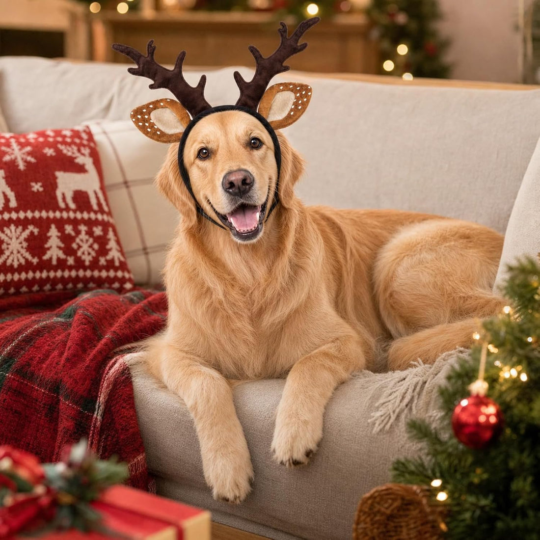 Dog Reindeer Antlers Headband Christmas Headband for Dogs