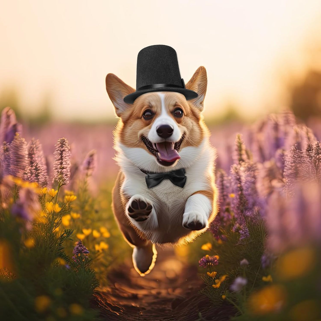 Pet Formal Accessories Set 2 Pcs Dog Costume Top Hat with Formal Pet